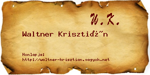 Waltner Krisztián névjegykártya
